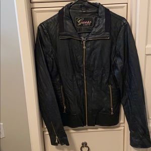 Guess S black faux leather jacket